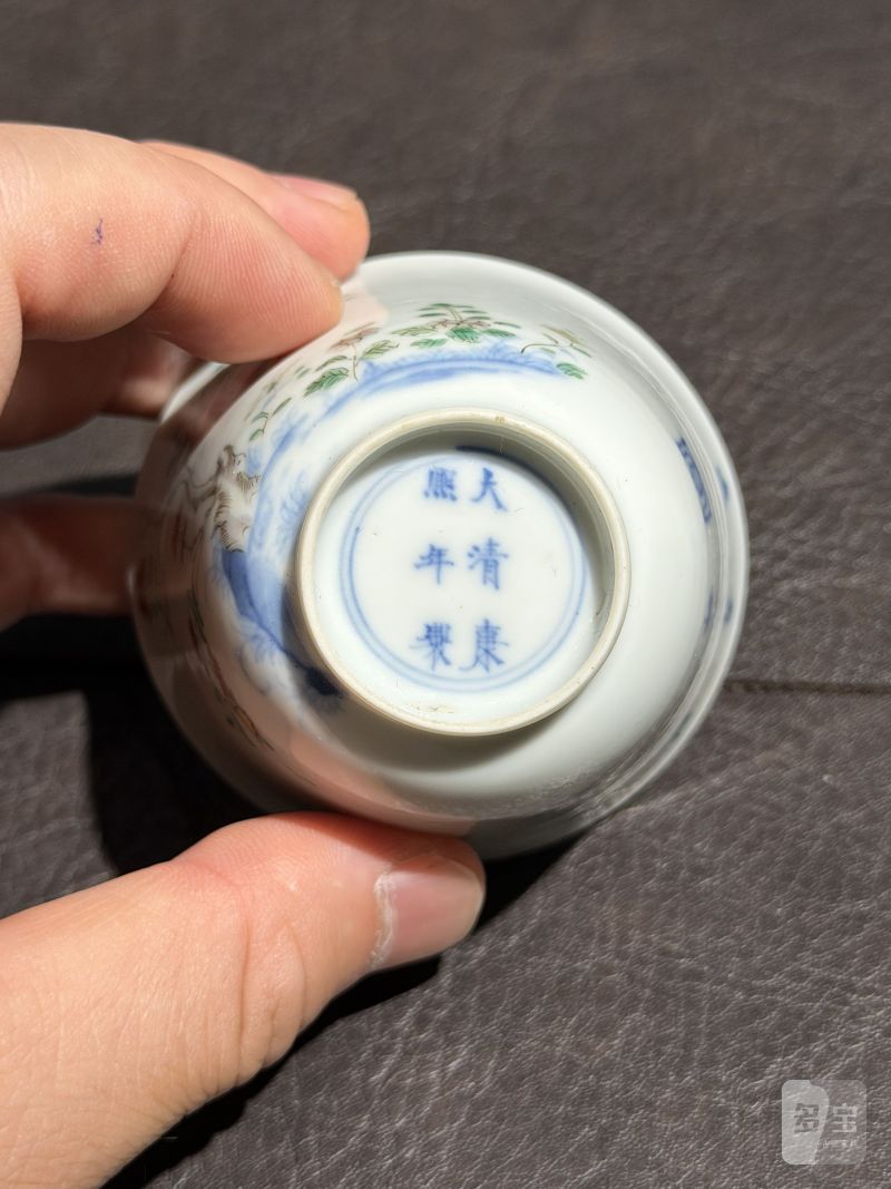 清康熙 五彩“五月石榴”花神杯 - 图16
